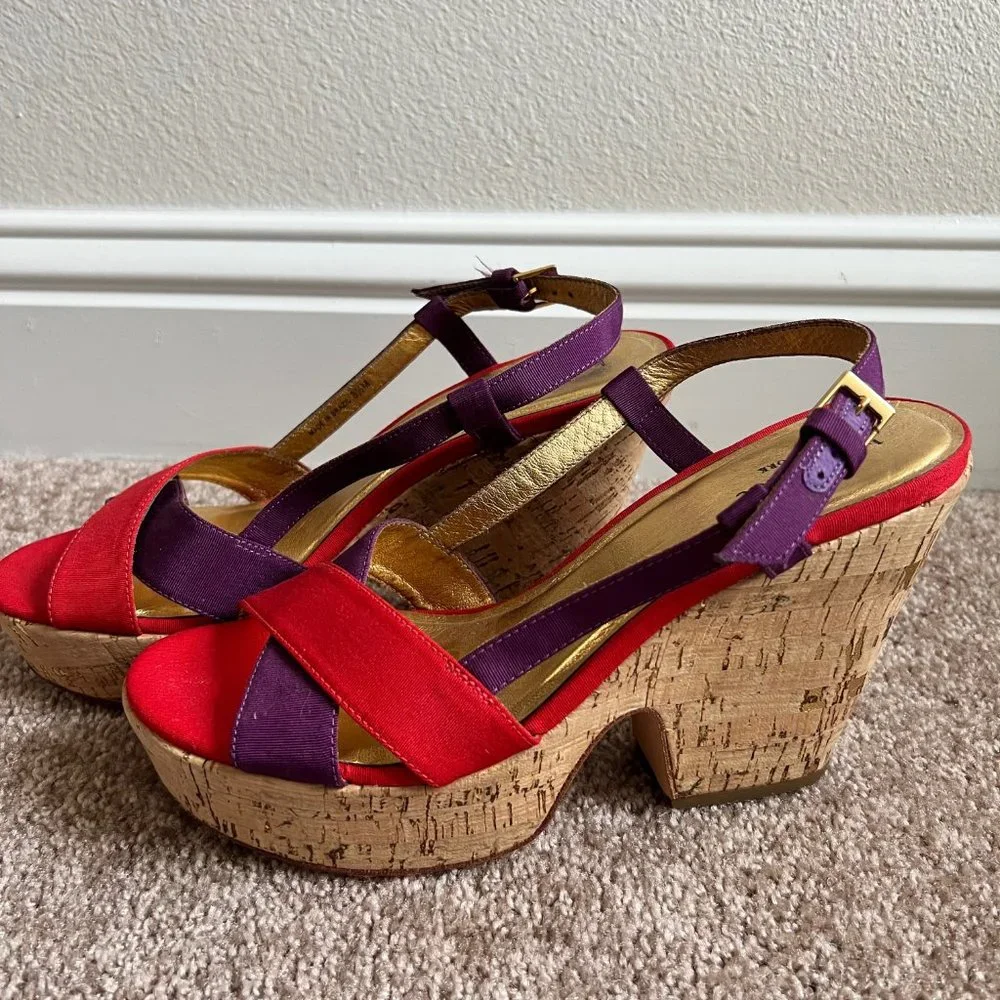 Kate Spade Penny Cork Platform Grosgrain Sandal